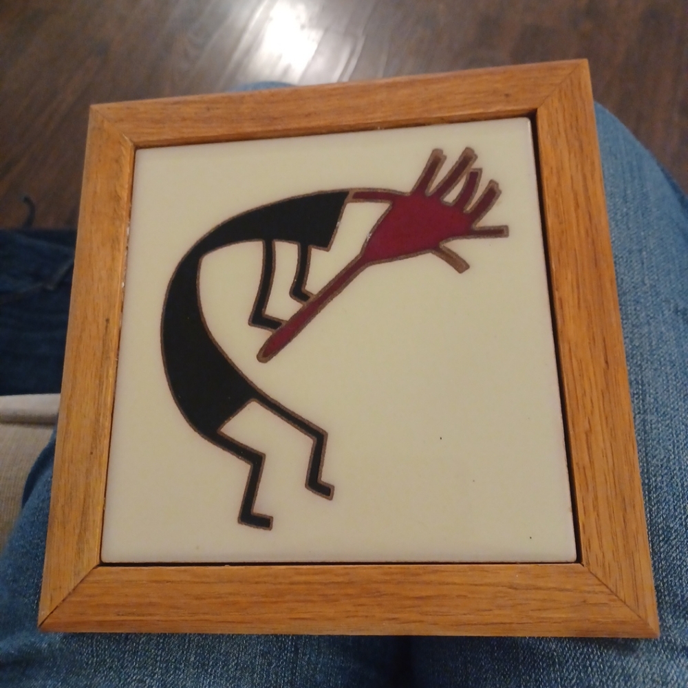 Kokopelli Tile ARIUS Santa Fe Art Tile 1995 6"